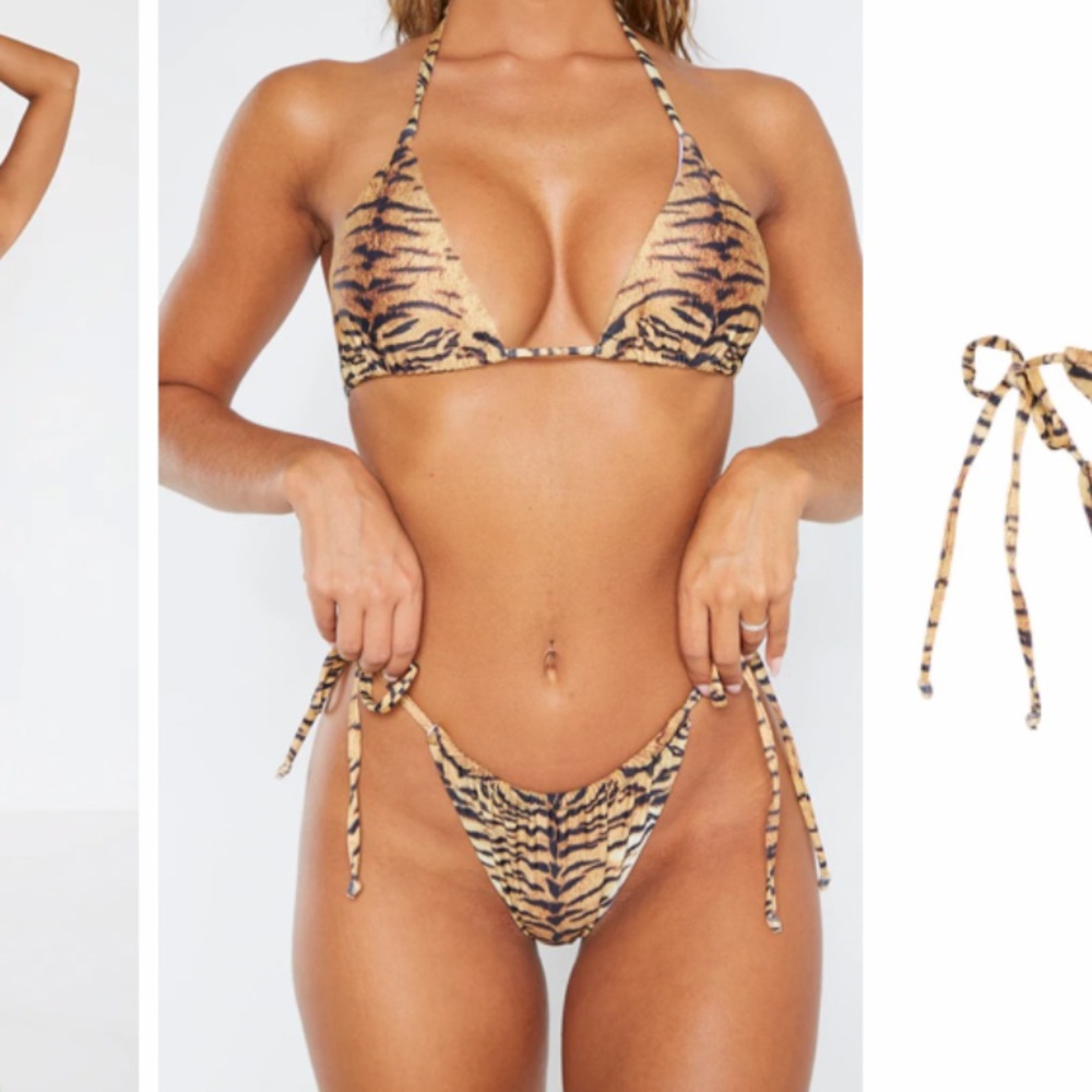 Tiger Print Triangle Bikini